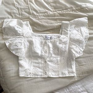 Princess Polly eyelet crop top size 6 NWOT